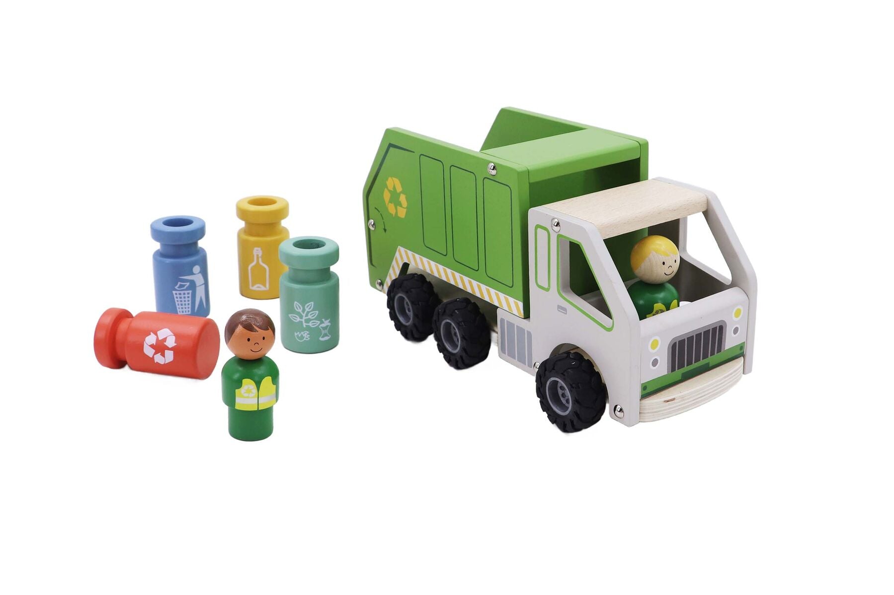 WOODEN RECYCLING GARBAGE TRUCK PLAYSET - Bamboo Sprout